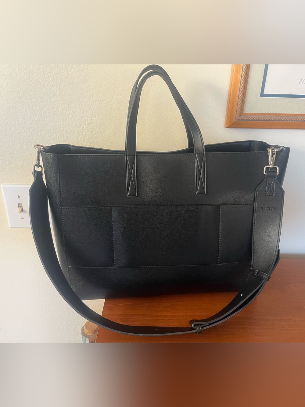 CALPAK HAVEN 16" LAPTOP TOTE BAG IN BLACK